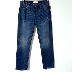 Cabi Malibu Jeans 4522  Blue‎ denim Authentic Wash Dark Distressed Size 8 NWT